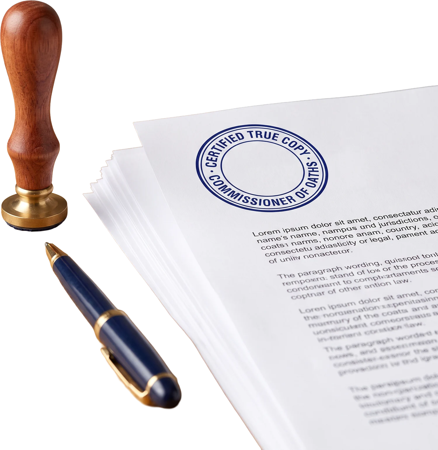 Commissioner of Oaths stamp certifying a document